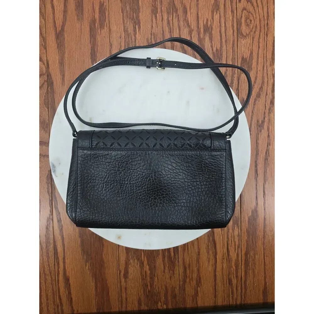 Kate Spade Classic Chic Perri‎ Lane Greer Black Leather Laser Cutout Crossbody